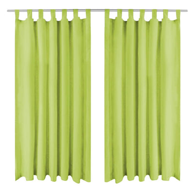 Mikro-satiiniverhot silmukoilla 2 kpl 140x245 cm Vihreä
