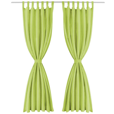 Mikro-satiiniverhot silmukoilla 2 kpl 140x245 cm Vihreä