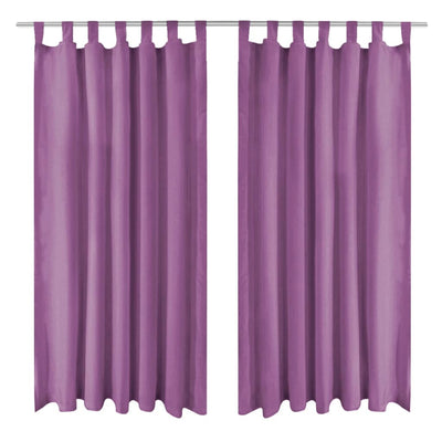Mikro-satiiniverhot silmukoilla 2 kpl 140x225 cm Violetti