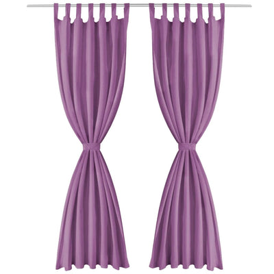 Mikro-satiiniverhot silmukoilla 2 kpl 140x225 cm Violetti