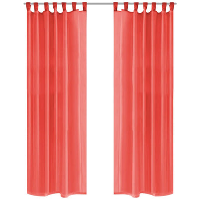 Voileeverhot 2 kpl 140x225 cm Punainen