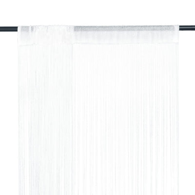 String-verhot 2 kpl 140x250 cm Valkoinen