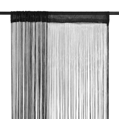 String-verhot 2 kpl 140x250 cm Musta