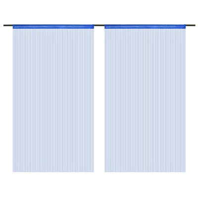 String-verhot 2 kpl 100x250 cm Sininen