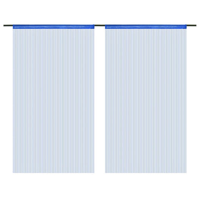 String-verhot 2 kpl 140x250 cm Sininen