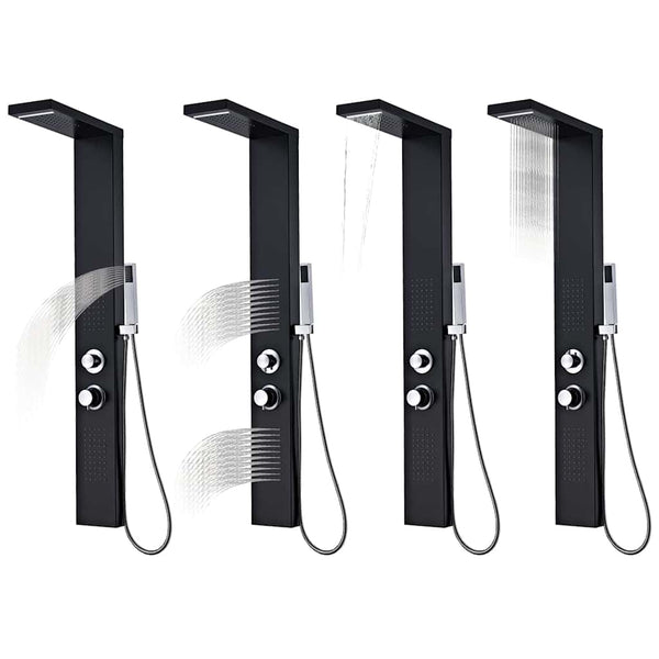 Suihkupaneelijärjestelmä Alumiini matta musta