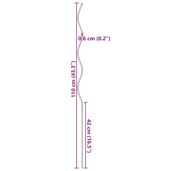 Galvanoitu kasvituet Kovacs 110cm (50 kpl spiraali)