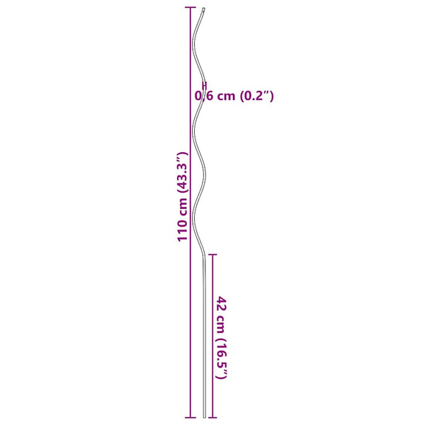 Kasvituet 20 kpl spiraali 110 cm Galvanoitu teräs