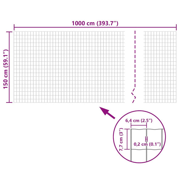 Euro-aita teräs 10x1,5 m harmaa