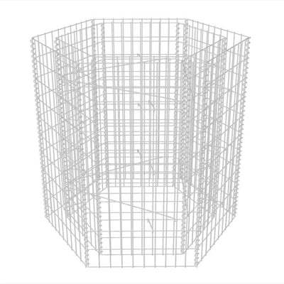Korotettu kuusikulmainen gabion-/kivikorikehys 100x90x100 cm