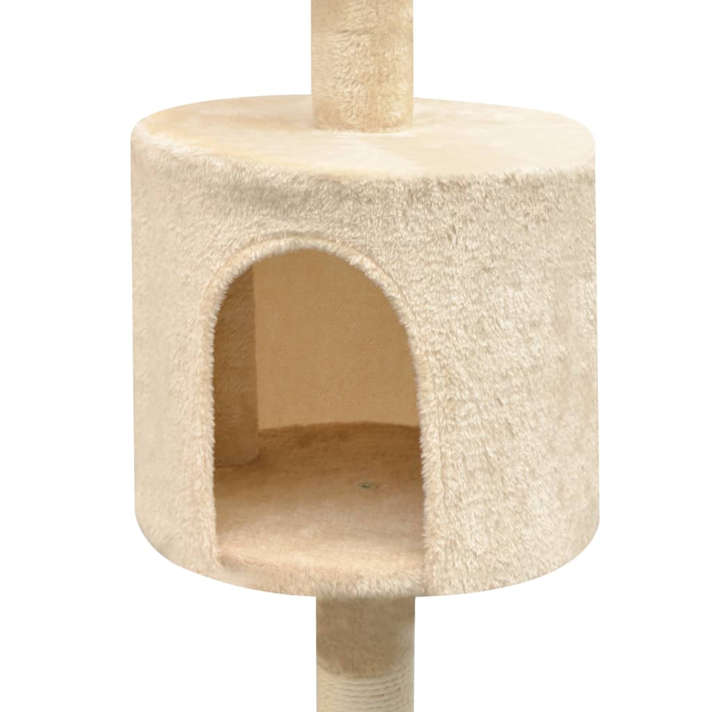Beige kissan raapimispuu sisal-pylväillä Mamie 125cm