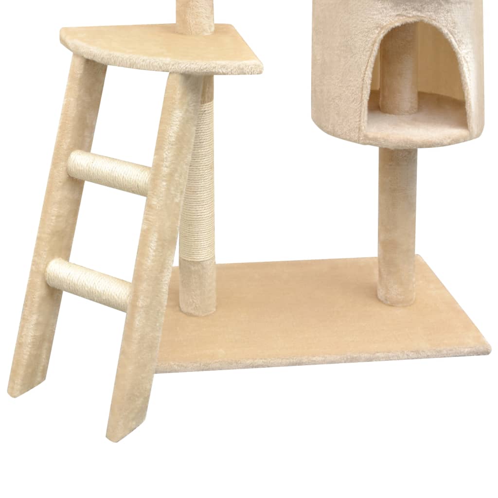 Beige kissan raapimispuu sisal-pylväillä Mamie 150cm