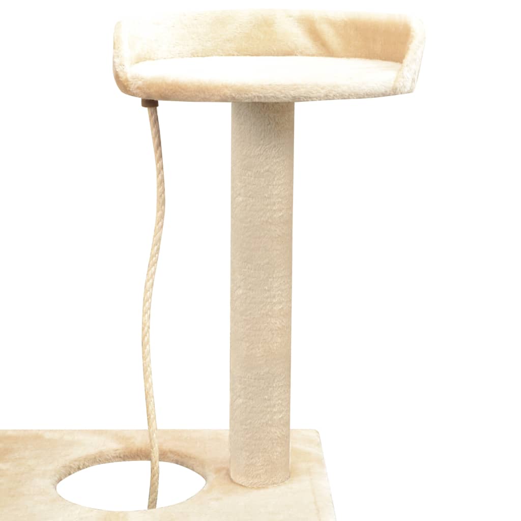 Beige kissan raapimispuu sisal-pylväillä Mamie 150cm