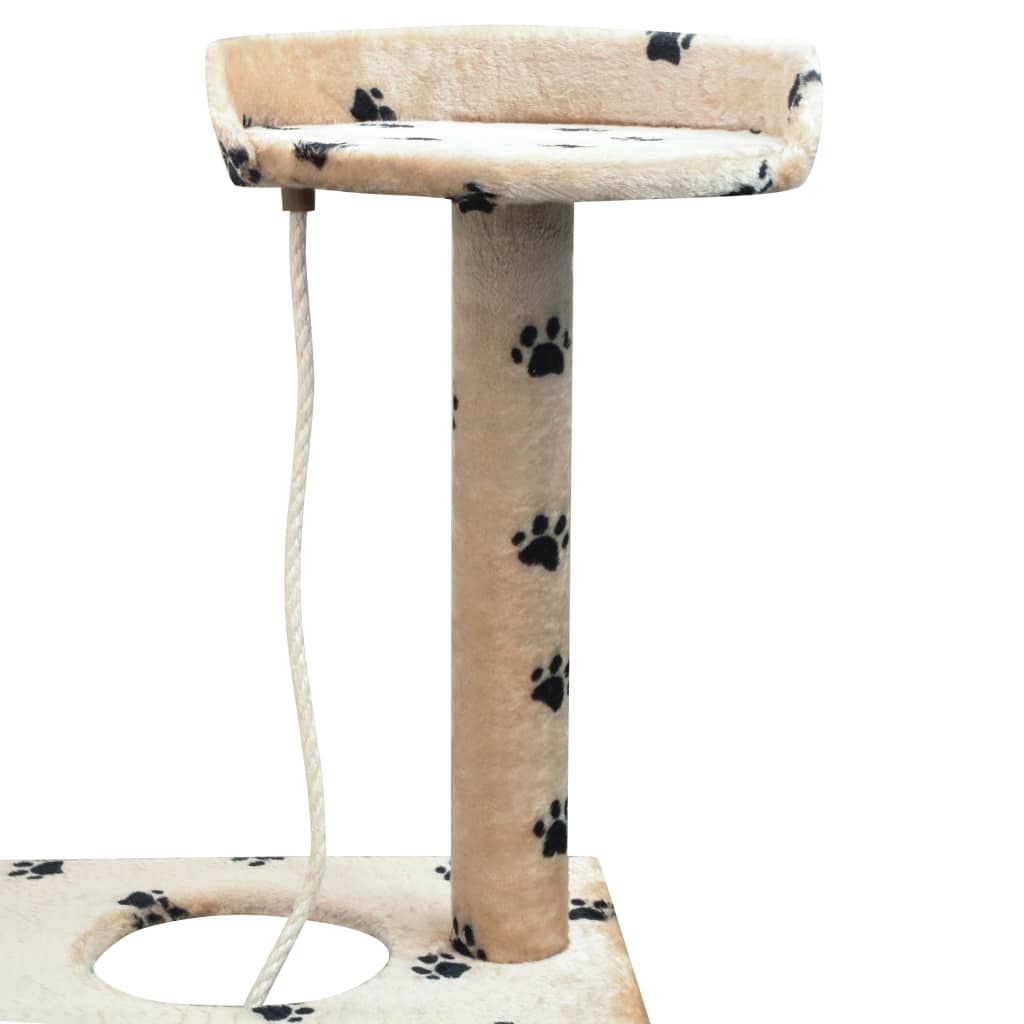 Beige kissan raapimispuu sisal-pylväillä Mamie 150cm (tassunjäljet)