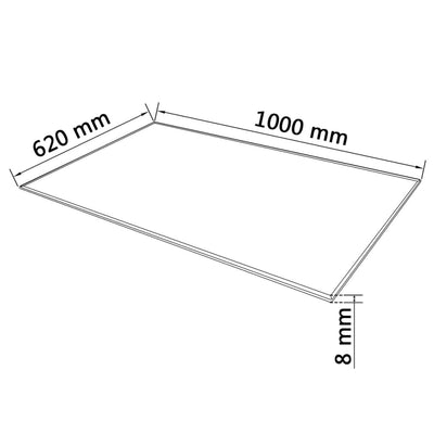 Pöytälevy Karkaistu Lasi Suorakaide 1000x620 mm