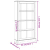 Kirjahylly 4 tasoa Meksikon mänty Corona Range 81x29x150 cm