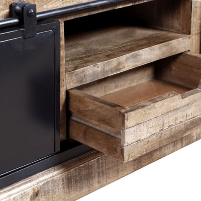 TV-taso 2-Liukuovea Täysi Mangopuu 110x30x45 cm