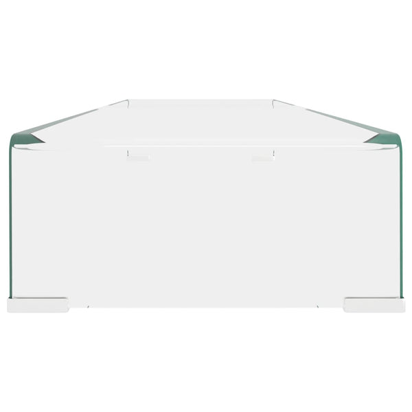 TV-taso/Näyttöteline Kirkas lasi 110x30x13 cm