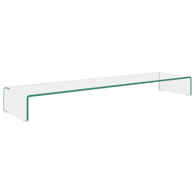TV-taso/Näyttöteline Kirkas Lasi 120x30x13 cm