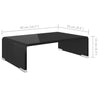 TV-taso/Näyttöteline Musta lasi 40x25x11 cm