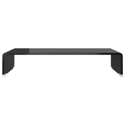TV-taso/Näyttöteline Musta lasi 60x25x11 cm