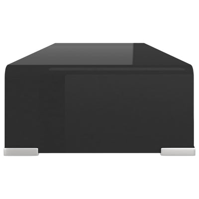 TV-taso/Näyttöteline Musta lasi 60x25x11 cm