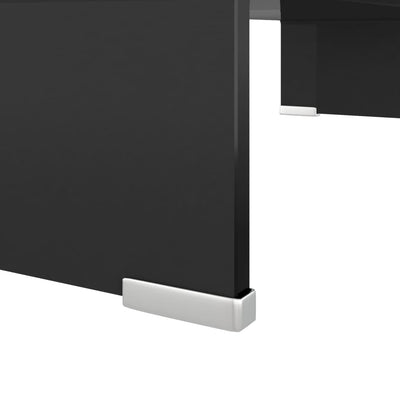 TV-taso/Näyttöteline Musta lasi 60x25x11 cm
