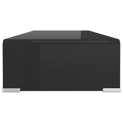 TV-taso/Näyttöteline Musta lasi 70x30x13 cm