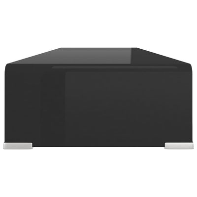 TV-taso/Näyttöteline Musta lasi 90x30x13 cm