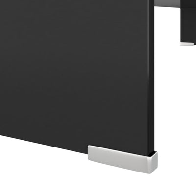 TV-taso/Näyttöteline Musta lasi 100x30x13 cm