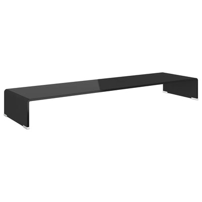 TV-taso/Näyttöteline Musta lasi 110x30x13 cm
