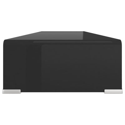 TV-taso/Näyttöteline Musta lasi 110x30x13 cm