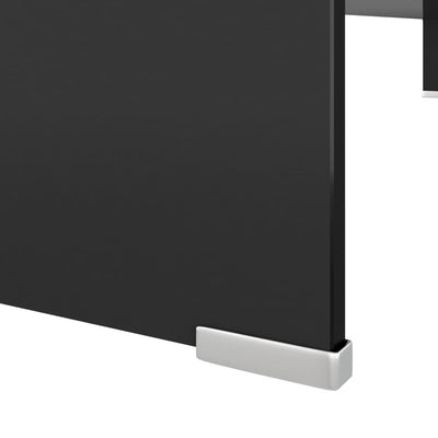 TV-taso/Näyttöteline Musta lasi 110x30x13 cm