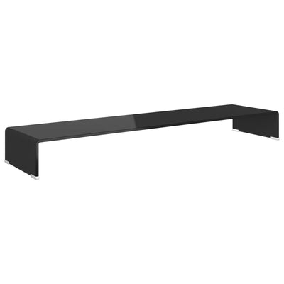 TV-taso/Näyttöteline Musta Lasi 120x30x13 cm