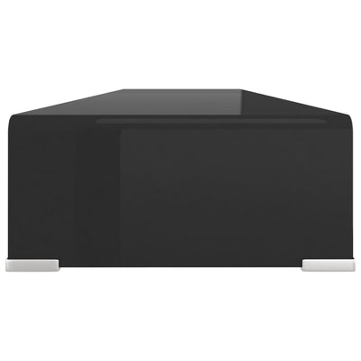 TV-taso/Näyttöteline Musta Lasi 120x30x13 cm