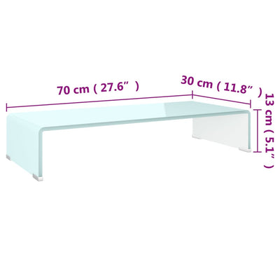 TV-taso/Näyttöteline vihreä lasi 70x30x13 cm