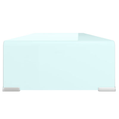 TV-taso/Näyttöteline vihreä lasi 80x30x13 cm