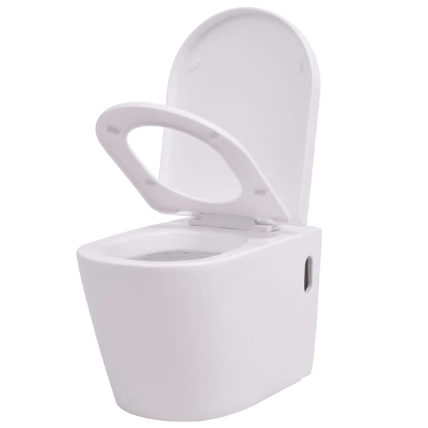 Valkoinen seinäkiinnitettävä wc Tasel