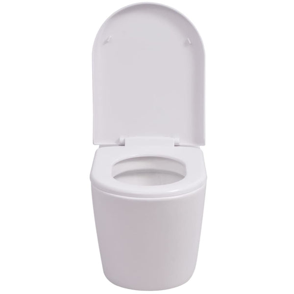 Valkoinen seinäkiinnitettävä wc Tasel