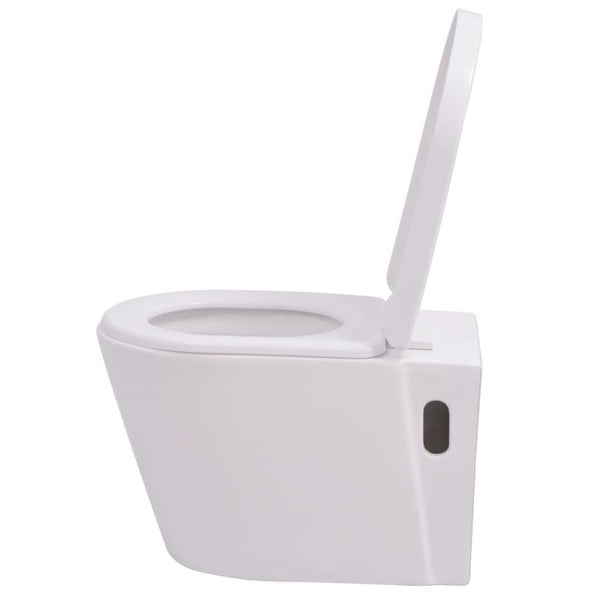 Valkoinen seinäkiinnitettävä wc Tasel
