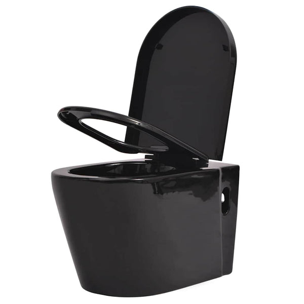 Seinäkiinnitettävä WC Keraaminen Musta