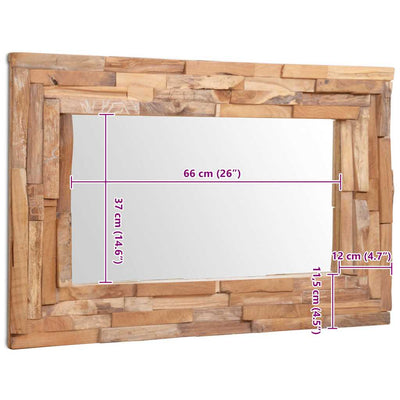 Koristeellinen peili tiikki Paraschivescu 90x60cm (suorakaide)