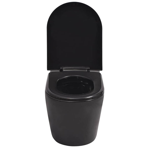 WC piilotetulla vesisäiliöllä Keraaminen Musta