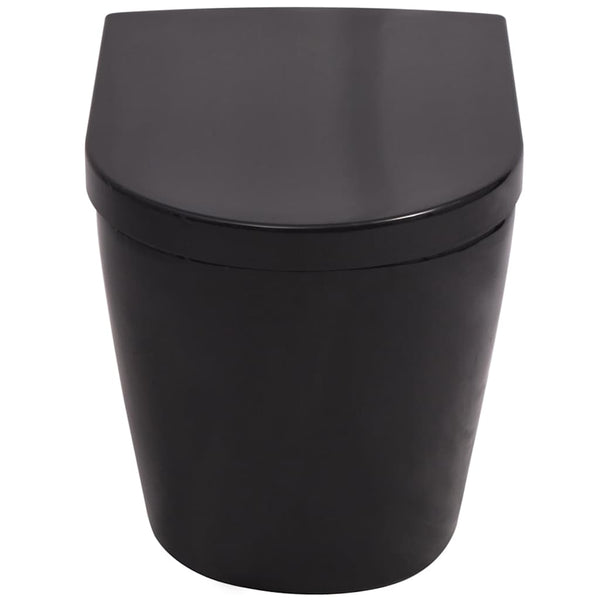 WC piilotetulla vesisäiliöllä Keraaminen Musta