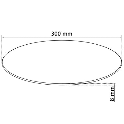 Pöytälevy Karkaistu Lasi Pyöreä 300 mm
