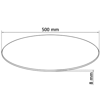 Pöytälevy Karkaistu Lasi Pyöreä 500 mm