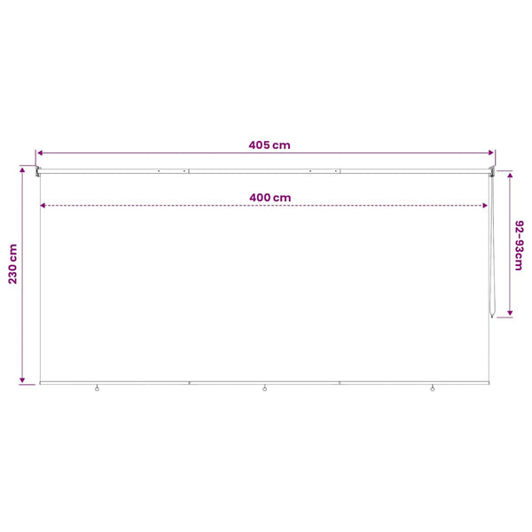Rullaverho ulkotiloihin 405(L)x230(K) cm beige