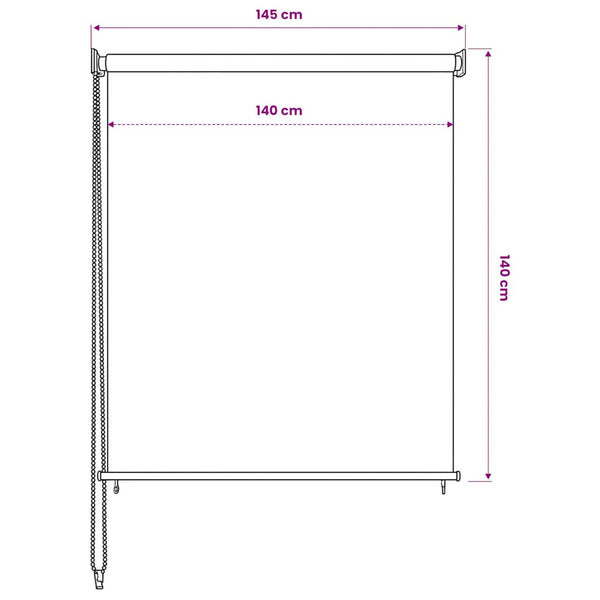 Rullaverho ulkotiloihin 145(L)x140(K) cm Antrasiitti
