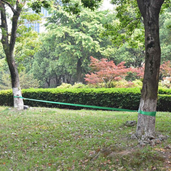 Slackline/tasapainoliina 15m x 50mm 150 kg Vihreä