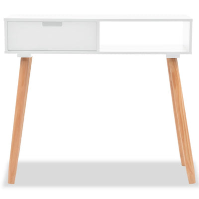 Sivupöytä Täysi mänty 80x30x72 cm Valkoinen